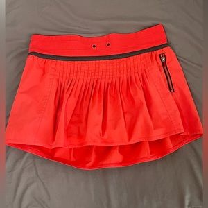 Lululemon, Run Revitalize Lined Tennis Skirt, color red, size 4.